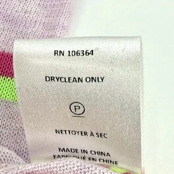 KULE Fine Knit Short Sleeve Top Lavender W/Stripes Linen Blend Size LARGE Preppy - Picture 7 of 9